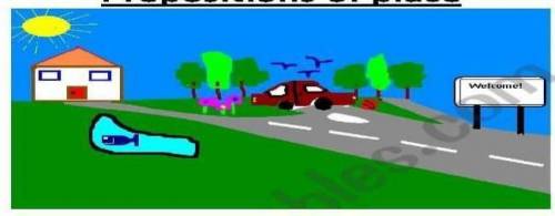 Writing Task2 . Look at the picture and fill in the gaps with correct prepositions bellow.Two of the