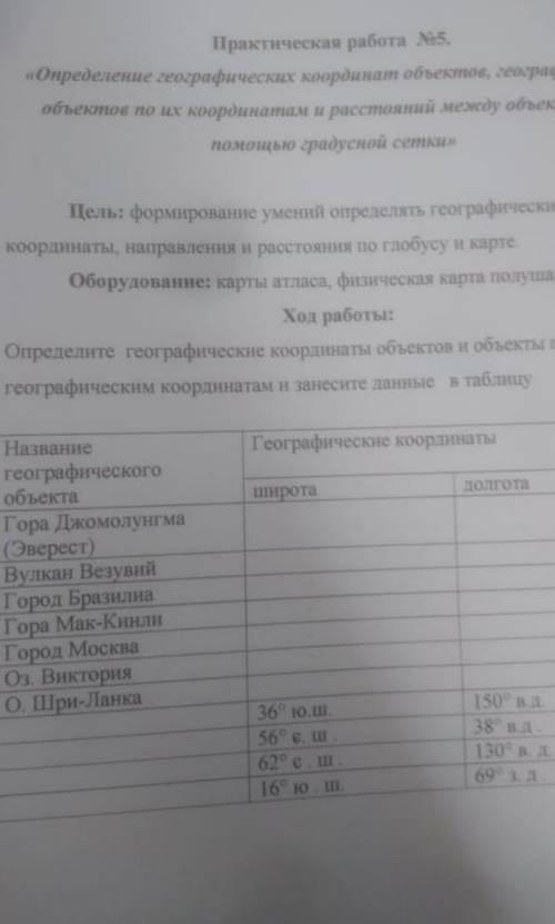 решить. 5 класс география