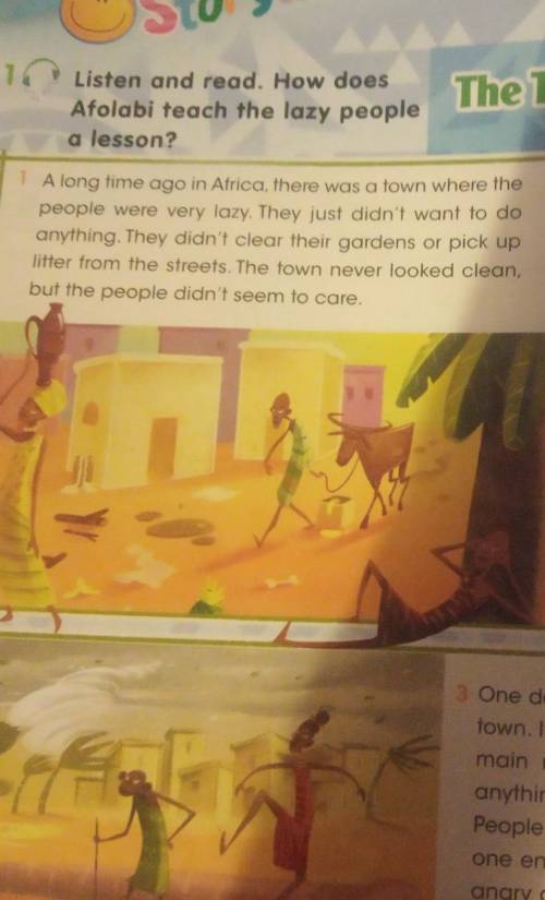 Listen and read. How doesAfolabi teach the lazy peoplea lesson?