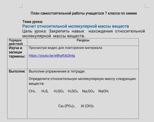 Определите относительную молекулярную массу следующих веществ: CH4 , H2S, H2SO3, H2SO4, Na2SO4, NaOH