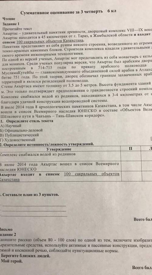 СОЧ по русский язык класс 