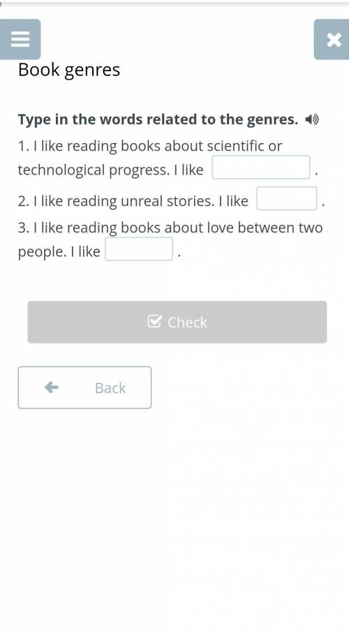 Type in the words related to the genres