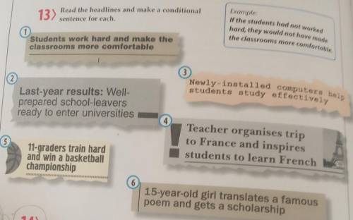 Read the headlines and make a conditional sentence for each с английским