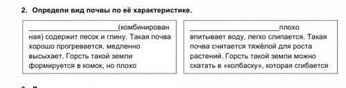 2. Определи вид почвы по её характеристике.​