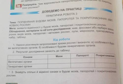 Біологія 6клас Остапченко практична робота номер ​