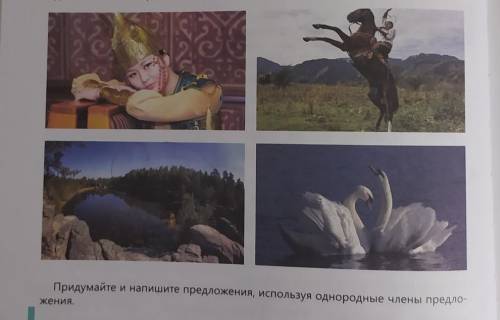 Придумайте и напишите предложения, используя однородные члены предло-жения.