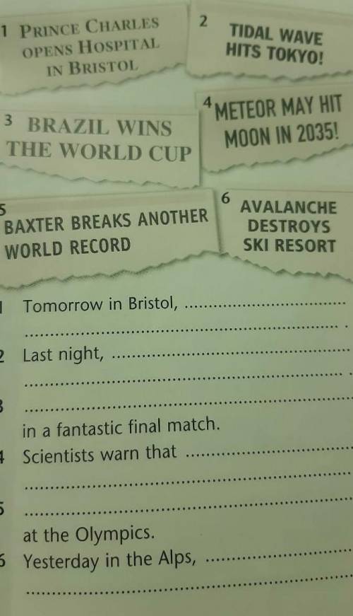 Put the newspaper headlines into the passive to complete the sentence ​