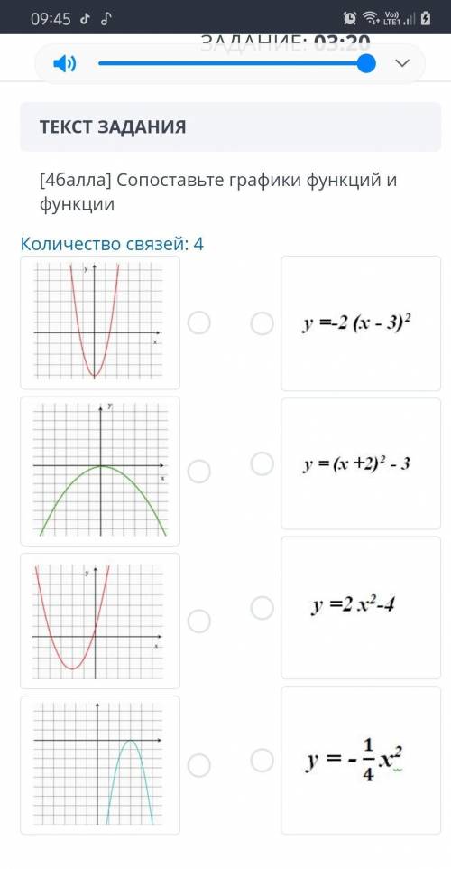 Сопоставьте график функций и функции 