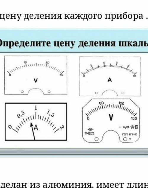 Определите цену деления каждого прибора ❤