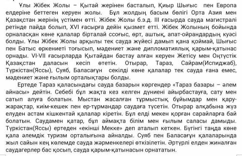 2-тапсырма. Мәтінге жоспар құрастыр. ​