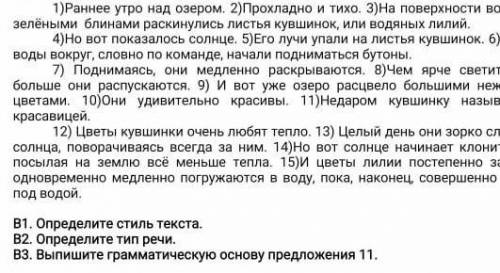 Прочитайте текст и выполните задания В1 - В3.
