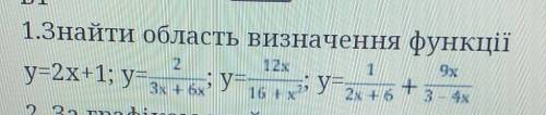 1. Знайти область визначення функцій Алгебра ! ів