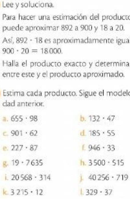 Estima cada producto sigue el modelo de la actividad anterior