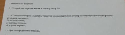 Нужны ответы на вопросы 1.1 и 1.2. хотя бы на один из них. 