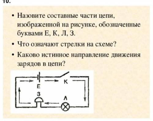 Назовите составные части цепи 