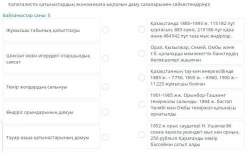 Сопоставьте влияние капиталистических отношений на экономику с направлениями развития: