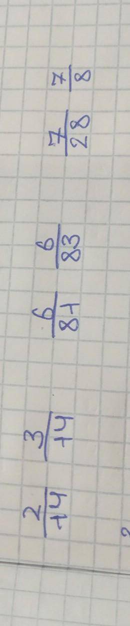 2. 2/14,,,3/14; 6/81,,,6/83; 7/28,,,7/8. 