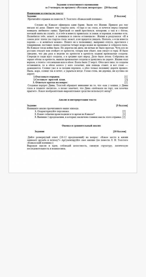 сделать соч по руской литературе 
