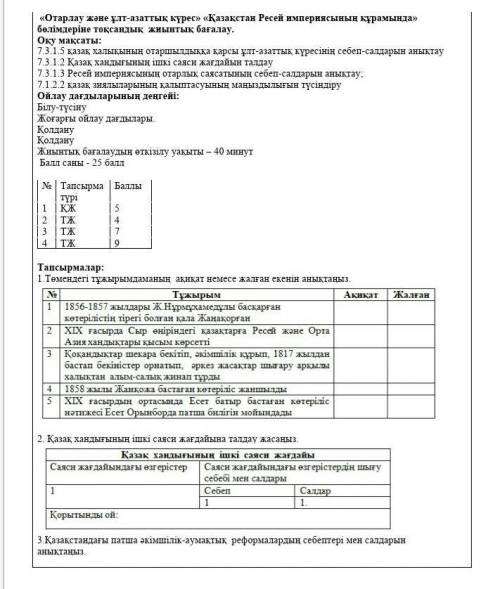 көмек тесндерш тжб казакстан тарих 7 класс осындай 