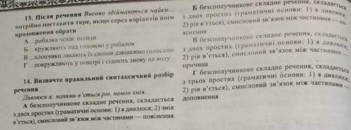 Контрольна робота за темою Безсполучникове речення