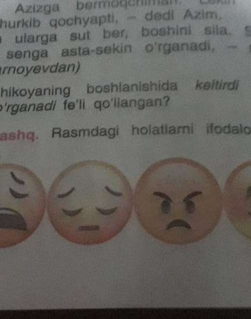 Rasmdagu holatlarni ofodalovchi fe'llarni yozing ☺️