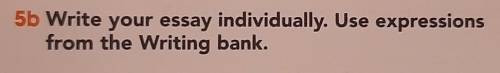 Write your essay individually. Use experession from the Writing bank. 