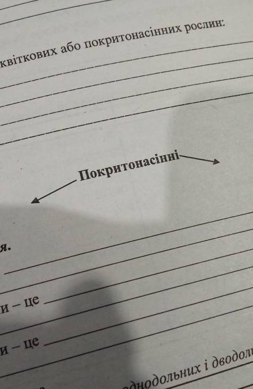 Складіть схему Покритонасінні 