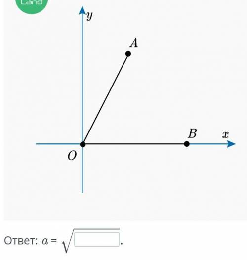 Дано: A (1; 2), B (a; 0), |OA| = |OB|.Найди a.​