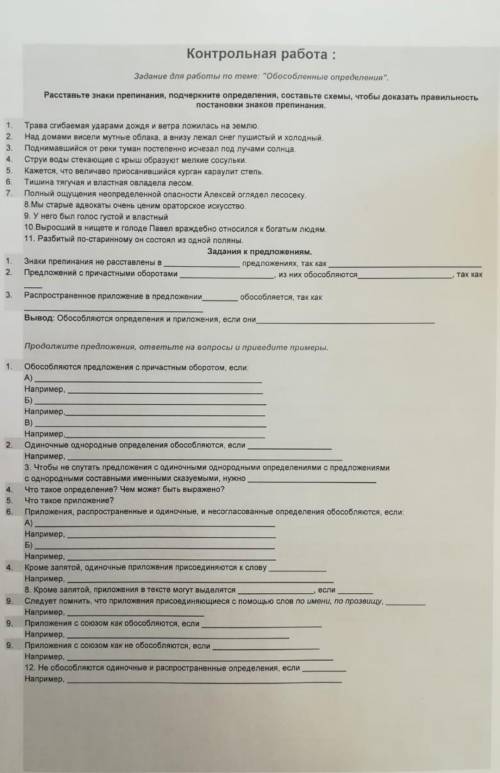 Задание по русскому языку