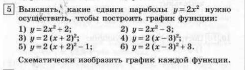 Выяснить, какие сдвиги параболы y=2x нужно осуществить, чтобы построить график функции. Если можно,