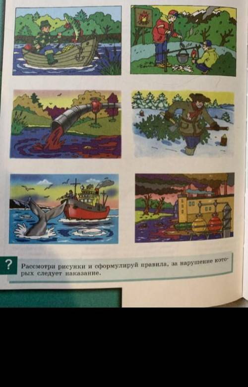 Рассмотрите рисунки и сформулируйте правила, за нарушение которых следует наказание