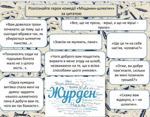 Розпізнайте героя комедії Міщанин Шляхтич за цитатою