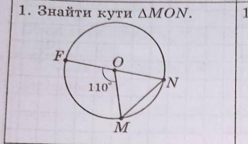 Знайти кути трикутника MON