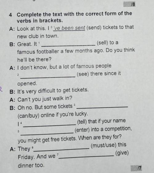 Complete the text with the correct form ot the verbs in brackets