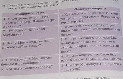Упр.441 на стр.238 ответить на вопросы нужно 