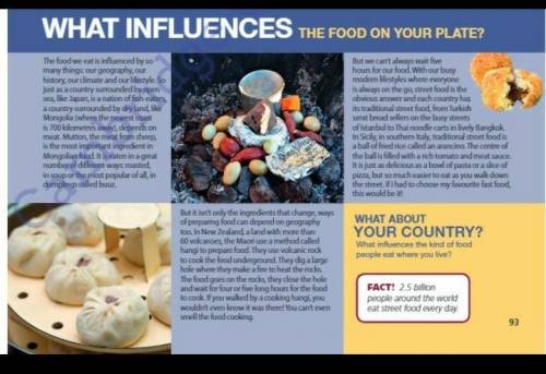 2 Read the online article about food from different countries and check your answers.