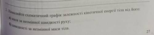 Сделайте график . Тема: Кинетическая енергия