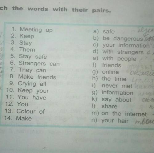 Match the words with their pairs 