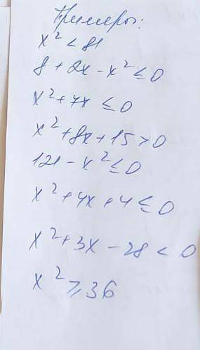 алгебра 8 класс x²<81 8+2x-x²<0еще построить график