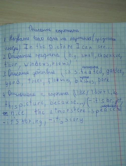 Описание дома по английскому по плану с переводом 