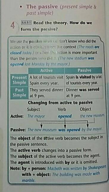 46.6.9.1 Read the theory. How do weform the passive?​