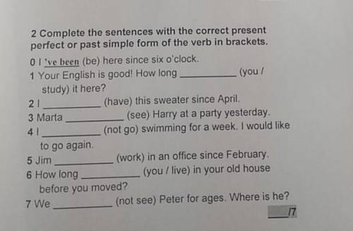 Complete the sentence with the correct present perfect or past simple form of the verb in brackets