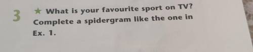 E3What is your favourite sport on TV?Complete a spidergram like the one inEx. 1.