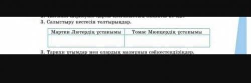 Салыстыру кестесін толтырыңыз 