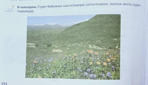 Сурет бойыеша сын есимдерди катыстырып,шагын матин курастырындар 