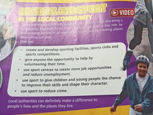 We swimmy How can leisure/sport facilities improve a town/2 a) 6.1.3.1city for the local community?