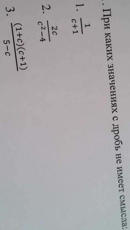 ?!?! при каких значениях дробь не имеет смысла