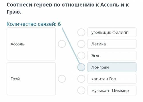 Под алыми парусамиСоотнеси героев по отношению к Ассоль и к Грэю.