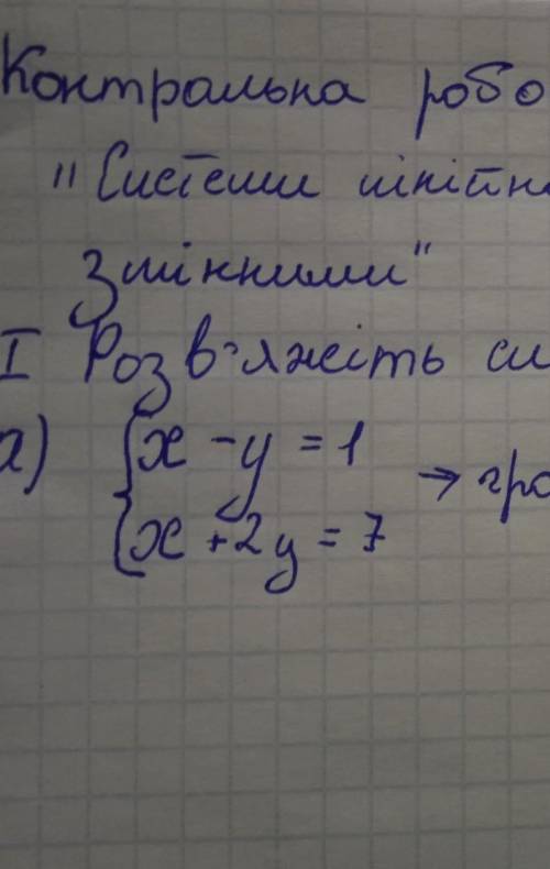 Розв'яжіть системи рівнянь графічним методом очень нужно