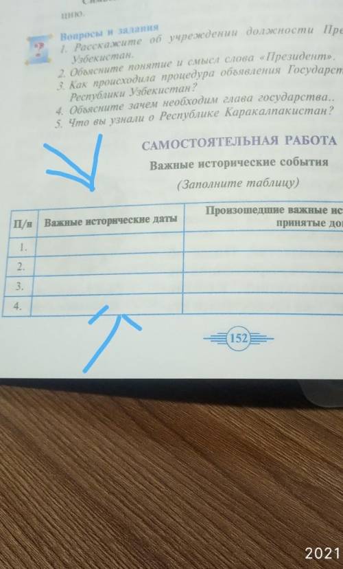 Выполните самостоятельную работу на странице152 Заполните таблицу 